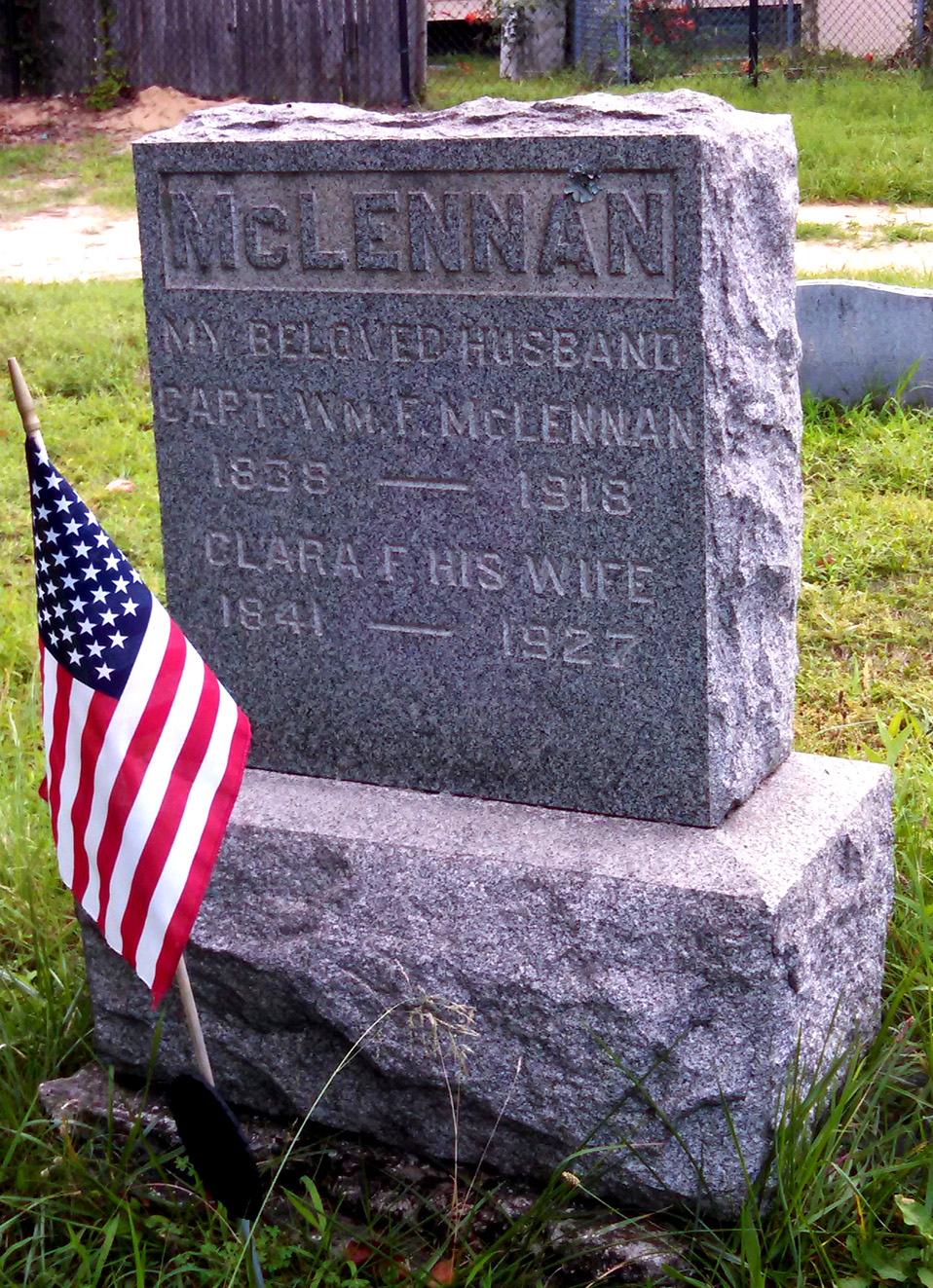 Photo of headstones/William F McLennan 1838-1918 hdstn Cedar Grove cem NJ